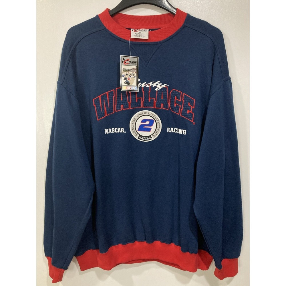 VTG Rusty Wallace Nascar Patch Chase Authentic Crewneck Sweatshirt XL NWT‎ NOS